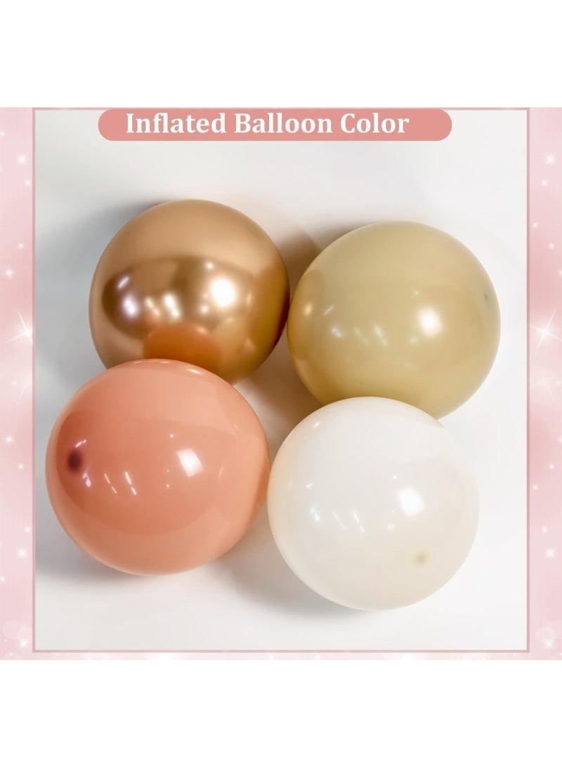 طقم قوس بالونات وردي باهت، 143 قطعة من بالونات بوهو وردي خدود رملي أبيض عاري ذهبي وردي طقم قوس جارلاند بالونات قصاصات ورقية لأعياد الميلاد وحفلات الزفاف وحفلات استقبال المولود الجديد - Image 5