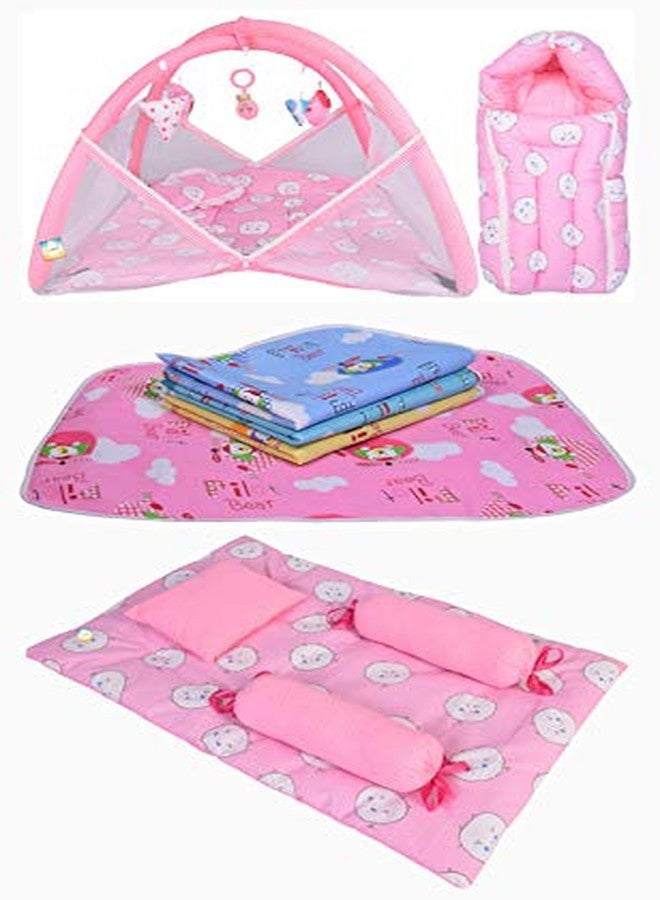 Bantoo New Born Baby Bedding Set | Carry Bag | Bed | Mosquito Net | Essentials | Carrier | Infants (0-6 M) (4PCS Set) - Image 1
