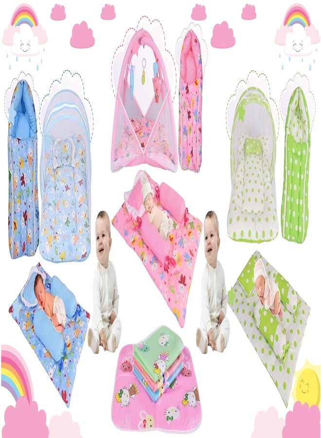 Bantoo New Born Baby Bedding Set | Carry Bag | Bed | Mosquito Net | Essentials | Carrier | Infants (0-6 M) (4PCS Set) - Image 4