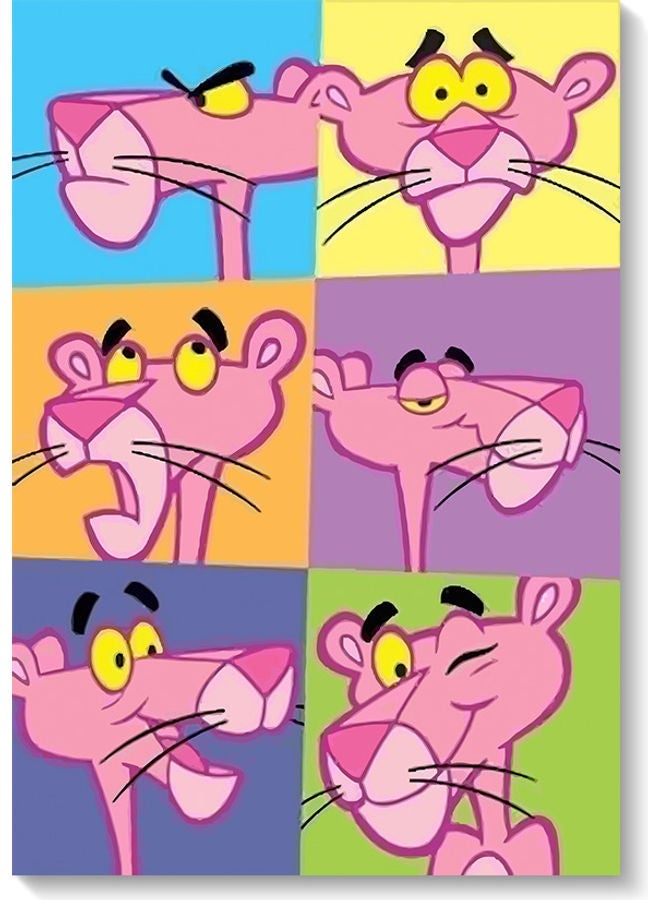 RYN Pink Panther Themed Wall Art Painting Multicolour 40x60cm - Image 1