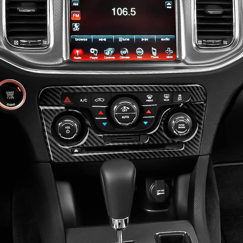 لاصقات للوحة مفتاح تعديل حجم تكييف الهواء في السيارة لطرازات Dodge Charger من عام 2011 إلى 2014، إكسسوارات من الألياف الكربونية للديكور الداخلي - Image 5