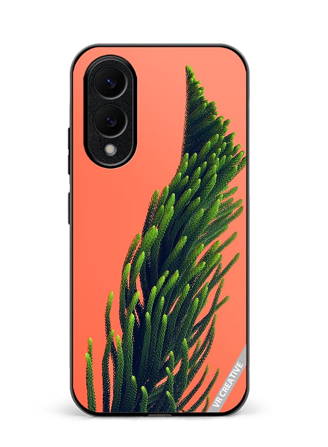 Protective Case Cover For Samsung Galaxy S25 Edge Green Leafs Plant Poster Design Multicolour