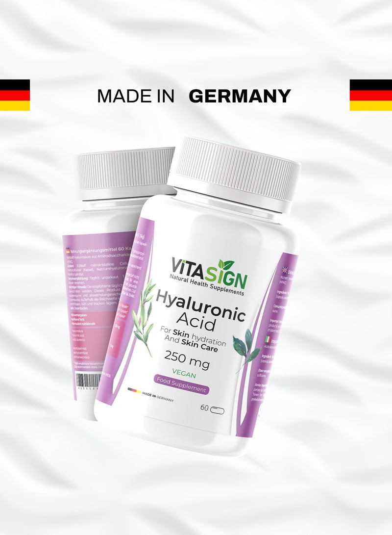 VITASIGN Premium Hyaluronic Acid 250mg, 60 Vegan Capsules – Supports Skin Hydration & Skin Care - Image 4