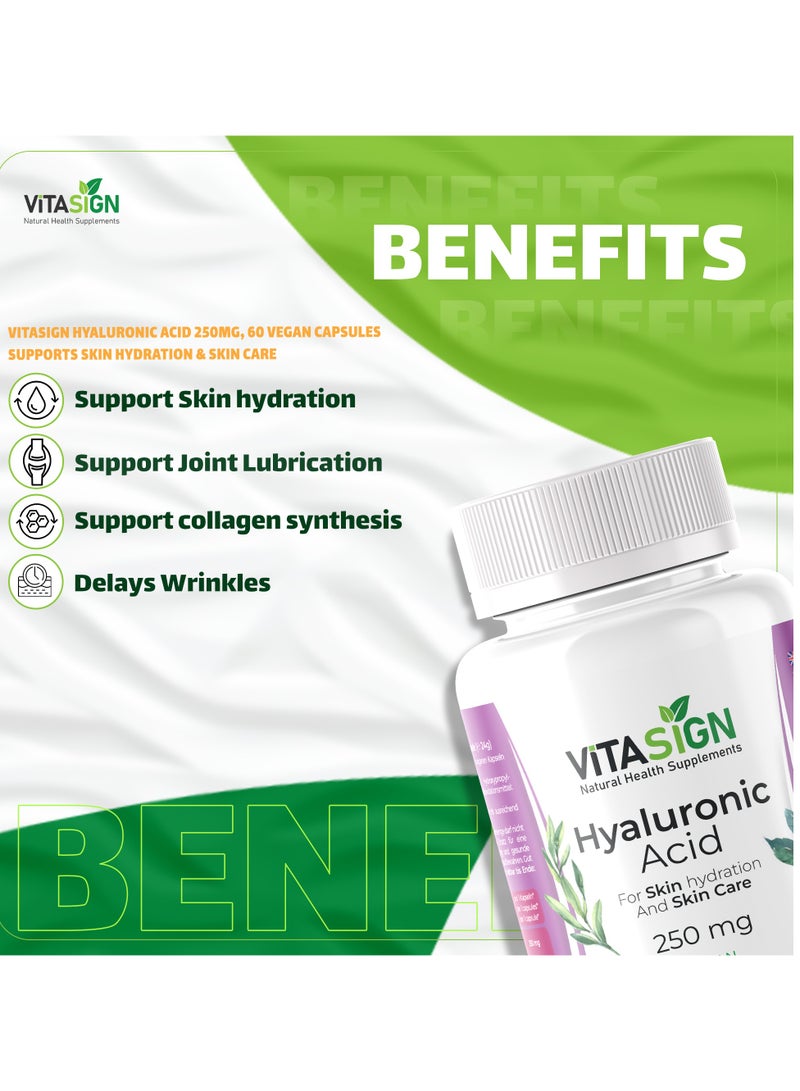 VITASIGN Premium Hyaluronic Acid 250mg, 60 Vegan Capsules – Supports Skin Hydration & Skin Care - Image 5