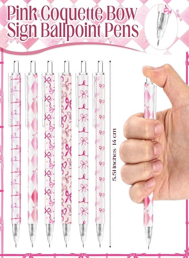 Sinload 48 Pcs Coquette Office Supplies Pink Bow Notepad Mini Journal Preppy Ballpoint Pen Bulk Small Aesthetic Notebook Pen Cute Girly Stationary for Women Teacher Lady Emergency Nurses - Image 3