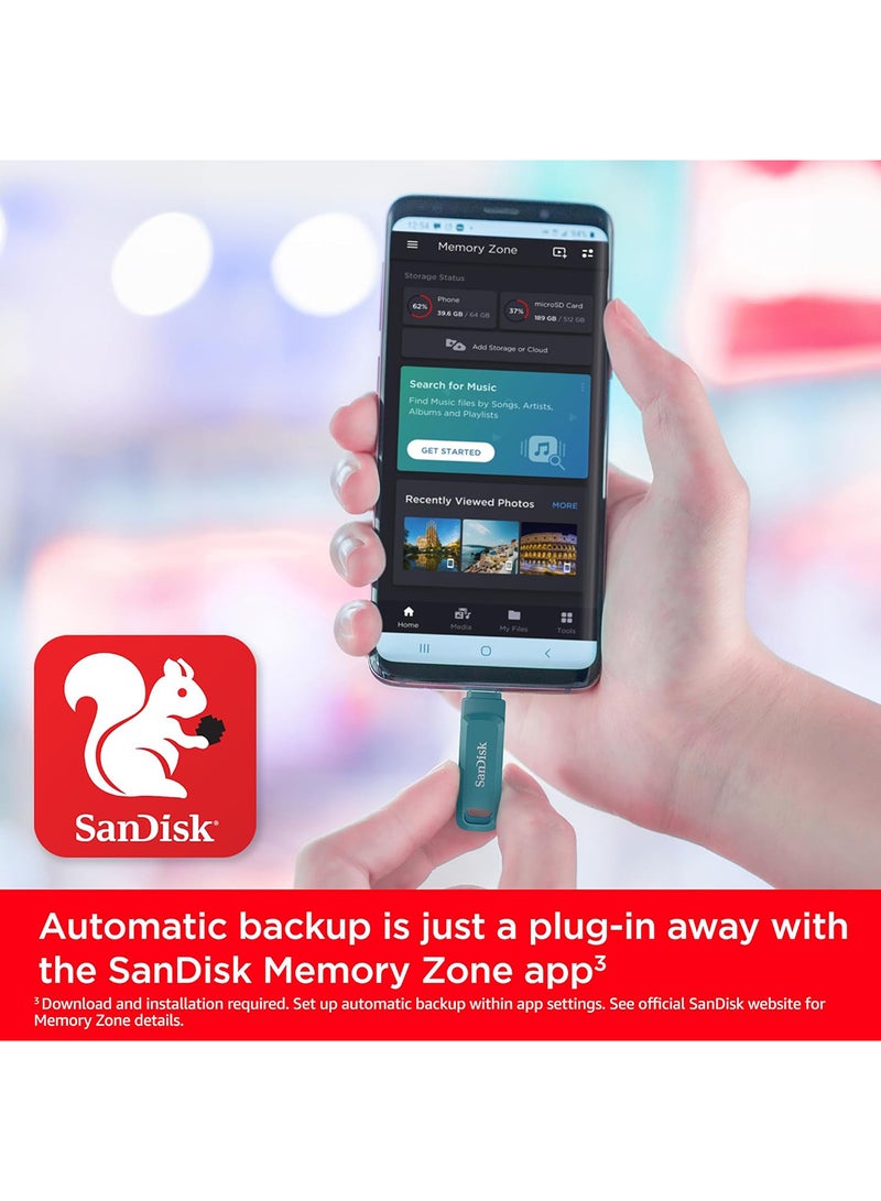 سانديسك محرك أقراص Ultra Dual Drive سعة 256 جيجابايت، USB وUSBC - SANDISK - SDDDC3-256G-G46NBB 256 جيجابايت - Image 4