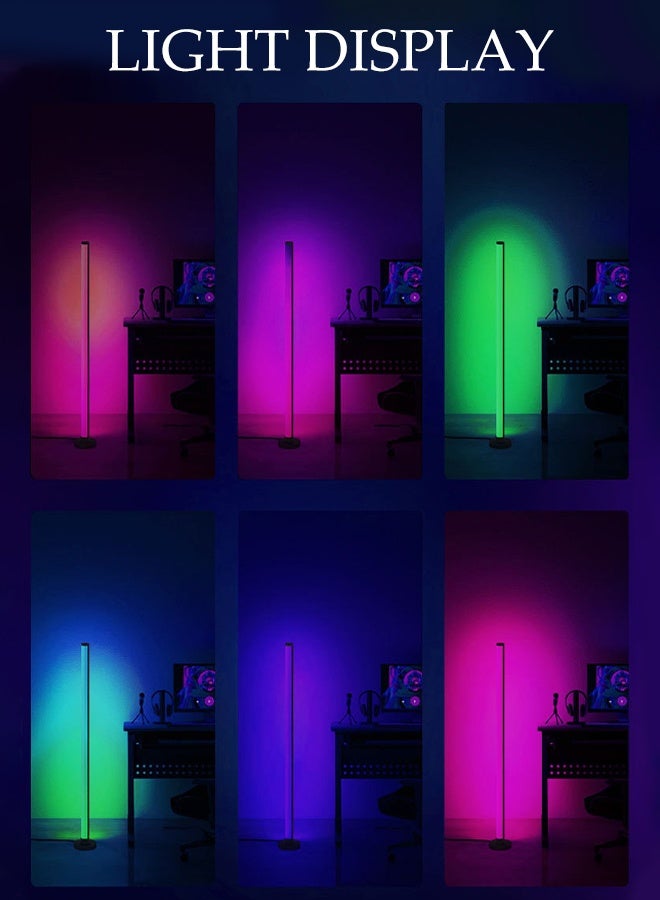 DUNISO Corner Floor Lamp with Remote & App Control, RGB Floor Lamp for living Room ,BedRoom and OutDoor，Easy installation Multicolour Standing Lamp - Image 5