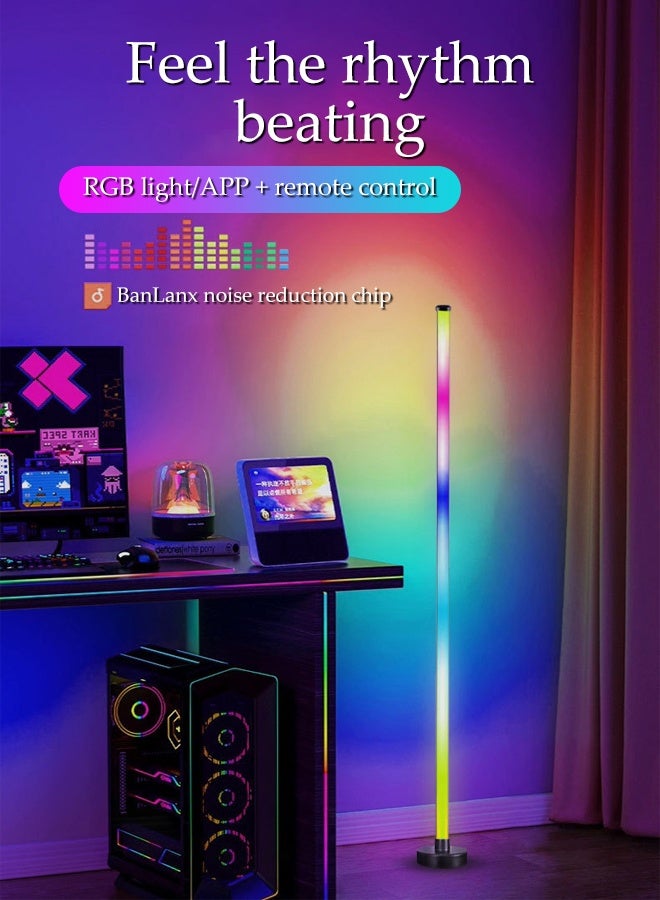 DUNISO Corner Floor Lamp with Remote & App Control, RGB Floor Lamp for living Room ,BedRoom and OutDoor，Easy installation Multicolour Standing Lamp - Image 3