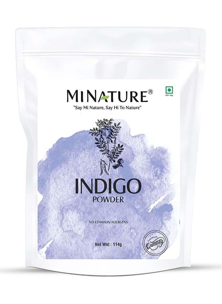 mi nature Natural Indigo Powder -Indigofera Tinctoria, Rajsrhani Indigo Powder for hair dye, Natural hair color by MI NATURE