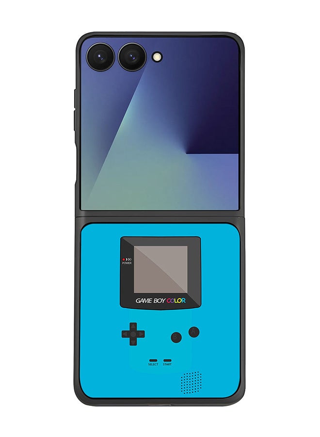 Stylizedd For Samsung Galaxy Z Flip7 Case,Slim fit Camera Protection, Shockproof Thin Phone cover  - Gameboy Color - Blue