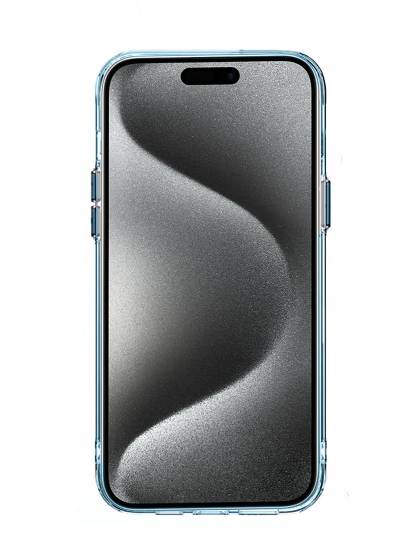 Wtech Hybrid Transparent Hard PC back TPU Magsafe Case Cover For Apple iPhone 15 Pro 2023 Sky Blue - Image 4