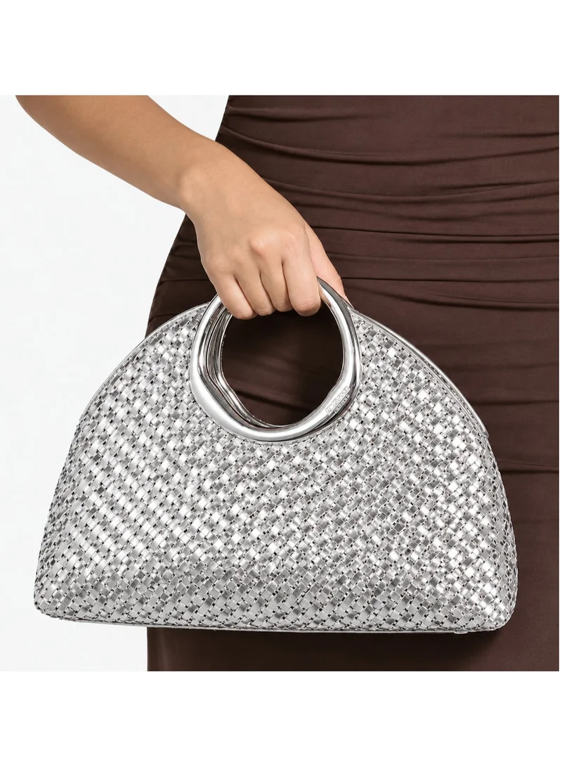 Dune London Earning Braided Curved Top-Handle Bag