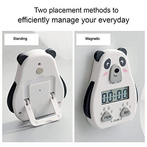 ONICORN® Kitchen Timer Cute Cartoon Shape Digital Countdown, Magnetic Short Timer with LCD Display with Loud Alarm for Cooking, Sports, Studying, Cooking, Baking, Classroom (Pack of 1, Timer-C-White) - Image 5