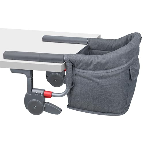 JOZZVE Premium Hook On High Chair OnePull Quick Install No Twisting Heavy Duty Steel Frame Safe Materials Clip on Table Chair Portable Baby Feeding Chair with Storage Bag for Travel Home - Image 1