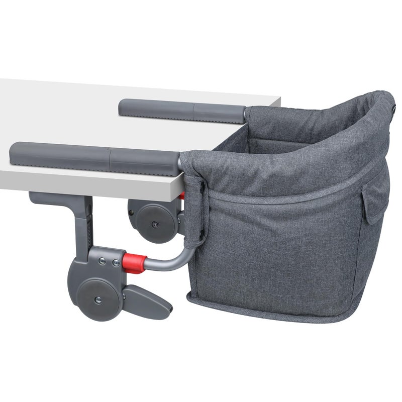 JOZZVE Premium Hook On High Chair OnePull Quick Install No Twisting Heavy Duty Steel Frame Safe Materials Clip on Table Chair Portable Baby Feeding Chair with Storage Bag for Travel Home - Image 2