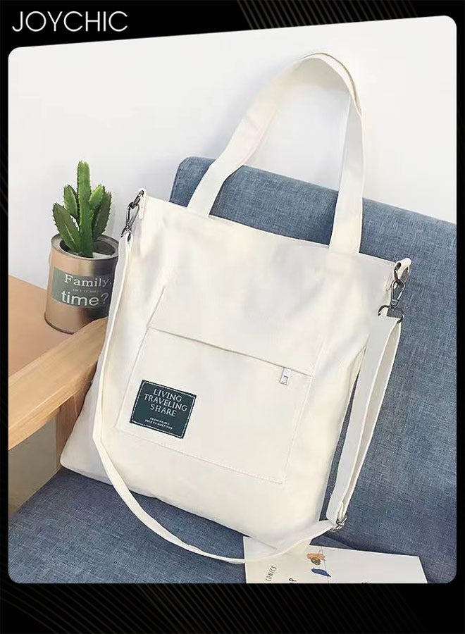Joychic حقيبة توت بسيطة للنساء والرجال بسعة كبيرة حقيبة كتف متعددة الوظائف خفيفة الوزن قابلة للطي محمولة من القماش للعمل والمدرسة - Image 1
