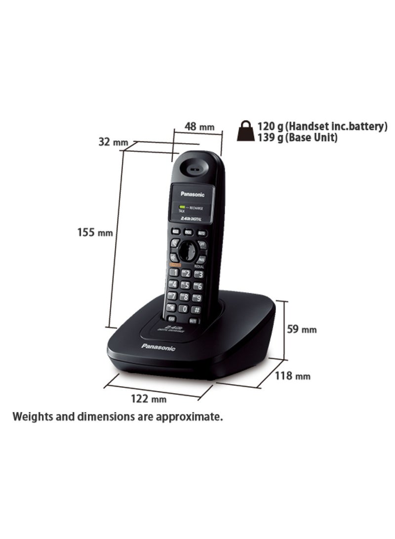 Panasonic Caller-ID Cordless Telephone Black KX-TG3600BX - Image 3
