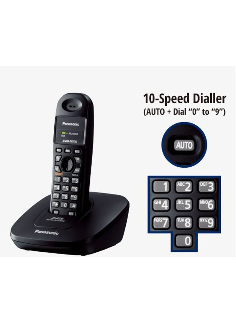 Panasonic Caller-ID Cordless Telephone Black KX-TG3600BX - Image 2