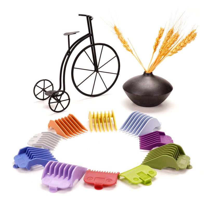 BESTBOMG 10 Color Professional Hair Cutting Guards and Combs Set - Coded Guides from 1/16 to 1 for Clippers and Trimmers #3170-400 - Image 2