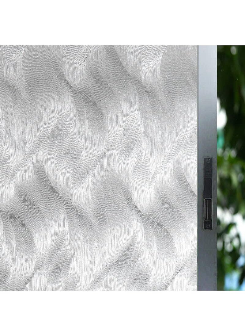 Indian Royals Indian Royals Silver Line Design Peel and Stick Self Adhesive 3D Vinyl Window Film for Home Dcor 500 x 45 CM 