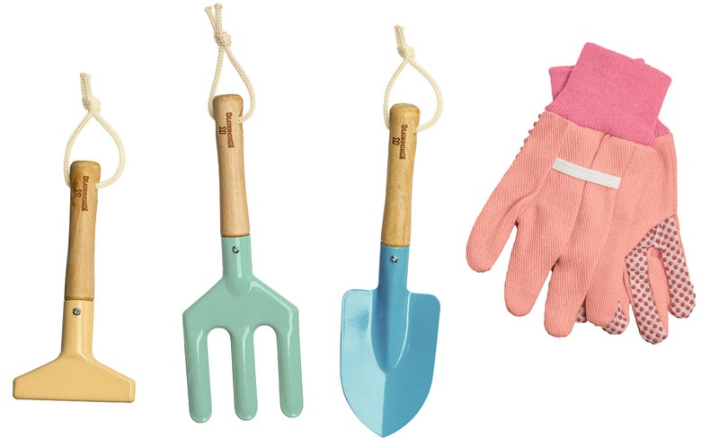 Kinderific Gardening Set, Tool Kit, for Kids, STEM, Includes Tote Bag, Spade, Watering Can, Rake, Fork, Trowel and Gloves (Petal) - Image 3