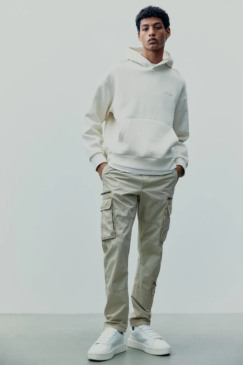اتش اند ام Regular Fit twill cargo trousers