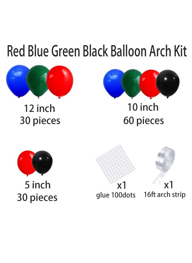 LUDEOU Red Blue Black Balloon Garland Arch Kit - DIY Balloon Arch with Red Blue Green Balloons for Hero Race Car Birthday Baby Shower Graduation Circus Carnival Party Decorations - Image 4