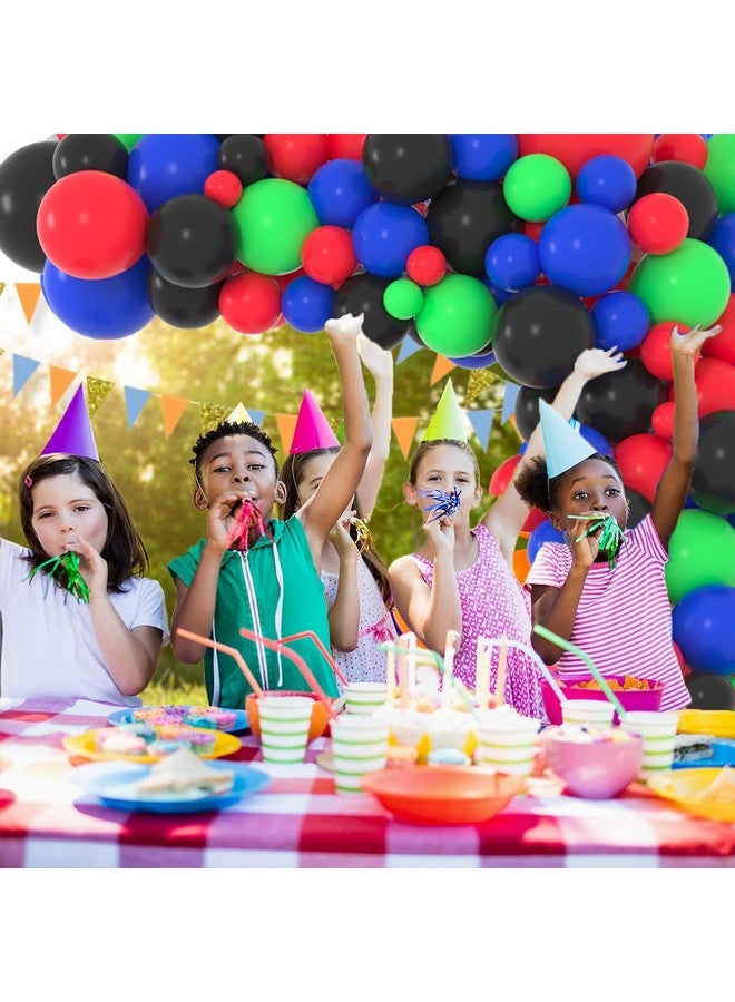 LUDEOU Red Blue Black Balloon Garland Arch Kit - DIY Balloon Arch with Red Blue Green Balloons for Hero Race Car Birthday Baby Shower Graduation Circus Carnival Party Decorations - Image 3