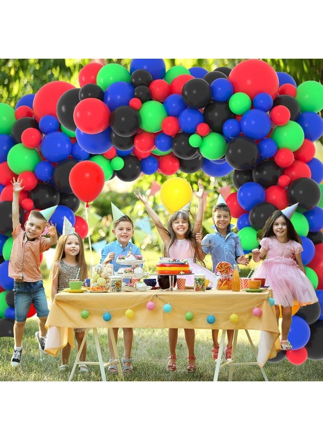 LUDEOU Red Blue Black Balloon Garland Arch Kit - DIY Balloon Arch with Red Blue Green Balloons for Hero Race Car Birthday Baby Shower Graduation Circus Carnival Party Decorations - Image 2