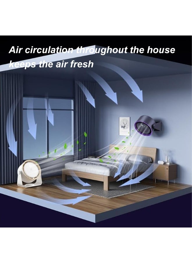 Kimaya - Turbo Circulation Rechargeable Fan – USB Powered Desk & Wall Mount Fan with Digital Display, 4-Speed Settings, Quiet Operation & Smart Timer, Ideal for Home, Office & Camping (Beige) - Image 1