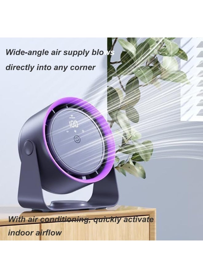Kimaya - Turbo Circulation Rechargeable Fan – USB Powered Desk & Wall Mount Fan with Digital Display, 4-Speed Settings, Quiet Operation & Smart Timer, Ideal for Home, Office & Camping (Beige) - Image 1