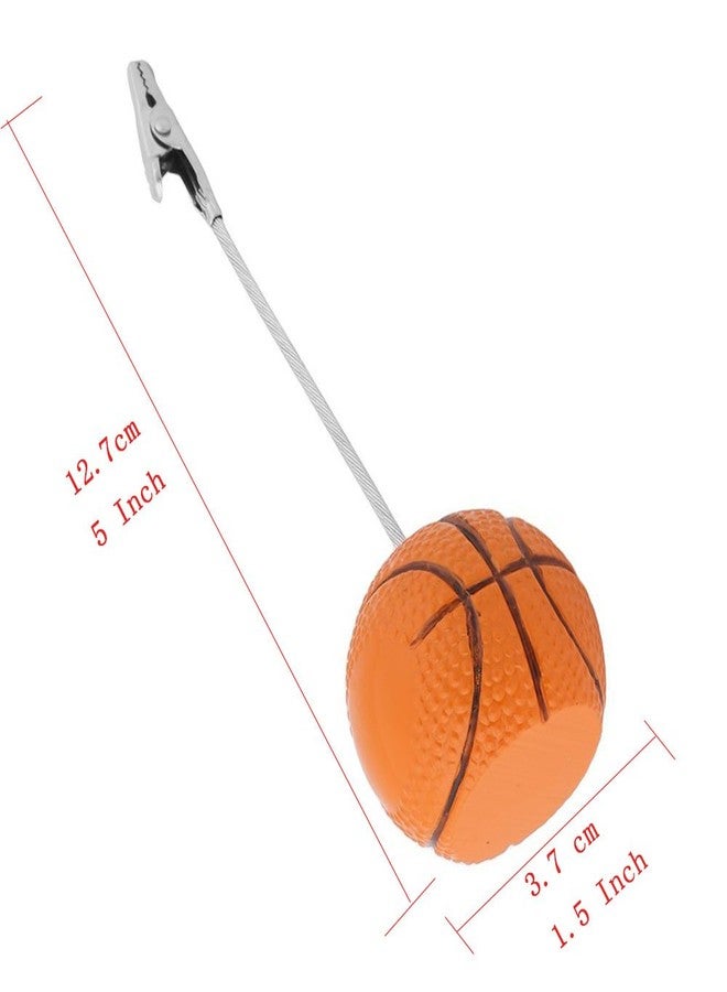 Xiaoyztan Basketball Clip for Table, Place Card Stand Holder, 5 Inch Height Memo Clip, Number Card Holder, Name Card Table Stand Decorations for Home Office Desk Sports Party Wedding Ceremony, 5 Pcs - Image 2