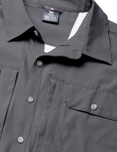 Little Donkey Andy Men's Lightweight Short Sleeve Shirt Quick Dry Shirt for Hiking Boating, UPF50 Gray XXL - Image 4