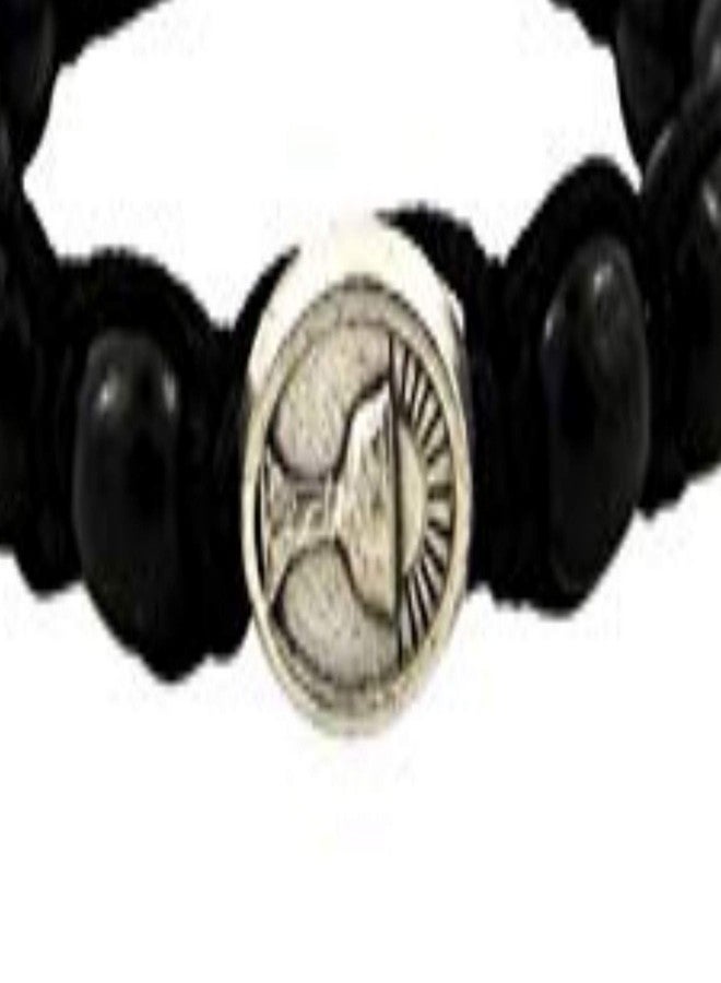 Needzo Adjustable Size Black First Communion Macrame Bracelet with IHS Chalice Medal - Image 5