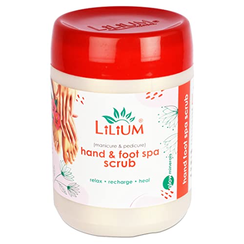 Lilium Hand & Foot Spa Scrub For Dead Skin & Tan Removal | Orange Peel Extract | Ammonia Free | Exfoliate Dead Tissue, 900ml - Image 1