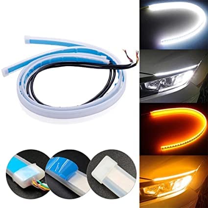 ELTRON TURBO ELT98985FHFJ Waterproof 60 CM Flexible DC Power Ultra-Fine LED Daytime Running Light Flexible Soft Universal for All Cars & Bikes with Indicator Turn Sequential Flow (Pack Of 2) - Image 2