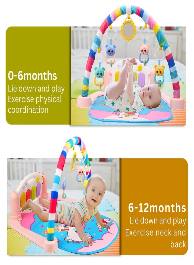 Yetli 5 in 1 Musical Keyboard Mat Piano Gym Mat Gym & Fitness Rack, Musical and Hanging Toys, Early Learning Infant Play Mat for Newborns and Toddlers (Multicolor) - Image 3