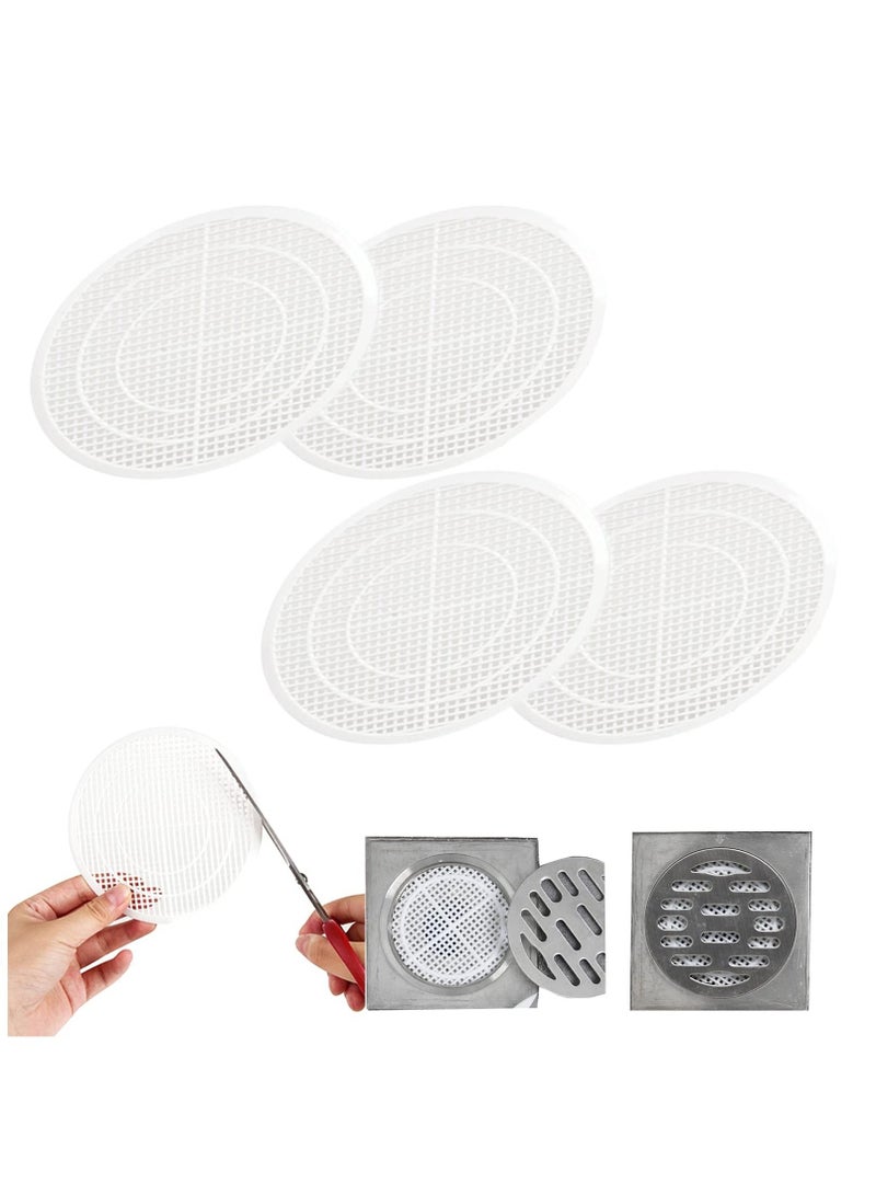 Shower Drain Filter, Shower Hair Extension Mesh Plastic Floor Sink Strainer Can Be Cut Easy to Install and Clean, Fits Different Size Drain Openings, Bathroom, Washbasin, Tub, Kitchen (4 Pieces) - Image 1