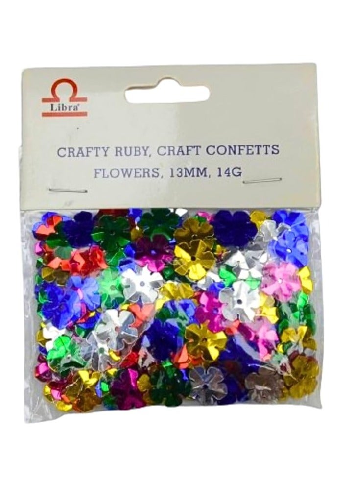 Libra CRAFTS RUBBY CRAFTS CONFETTS FLOWERS 13MM 14GRAM - Image 2
