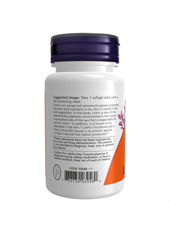 now Supplements, Lutein 10 mg with 10 mg of Free Lutein from Lutein Esters, 60 Softgels - Image 3
