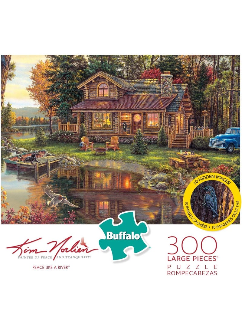 Buffalo Games - Kim Norlien - Peace Like a River - 300 LARGE Piece Jigsaw Puzzle with Hidden Images - Image 1