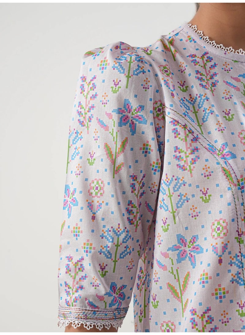 Fabric Pakistani Printed Lawn Dress - Image 5