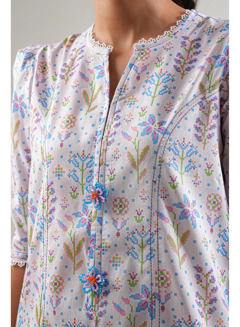 Fabric Pakistani Printed Lawn Dress - Image 4
