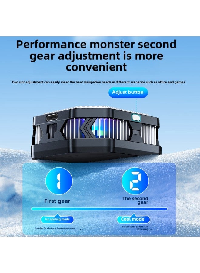 2024 Gray Wolf Mobile Phone Radiator HL01 Semiconductor Radiator 2 In 1 With Clip Icing Refrigeration-Color:[HL01 Icing] 4 Grey Wolf Finger Coat  - Image 4
