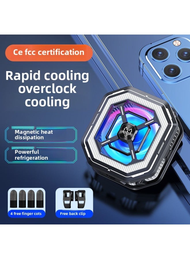 2024 Gray Wolf Mobile Phone Radiator HL01 Semiconductor Radiator 2 In 1 With Clip Icing Refrigeration-Color:[HL01 Icing] 4 Grey Wolf Finger Coat  - Image 2