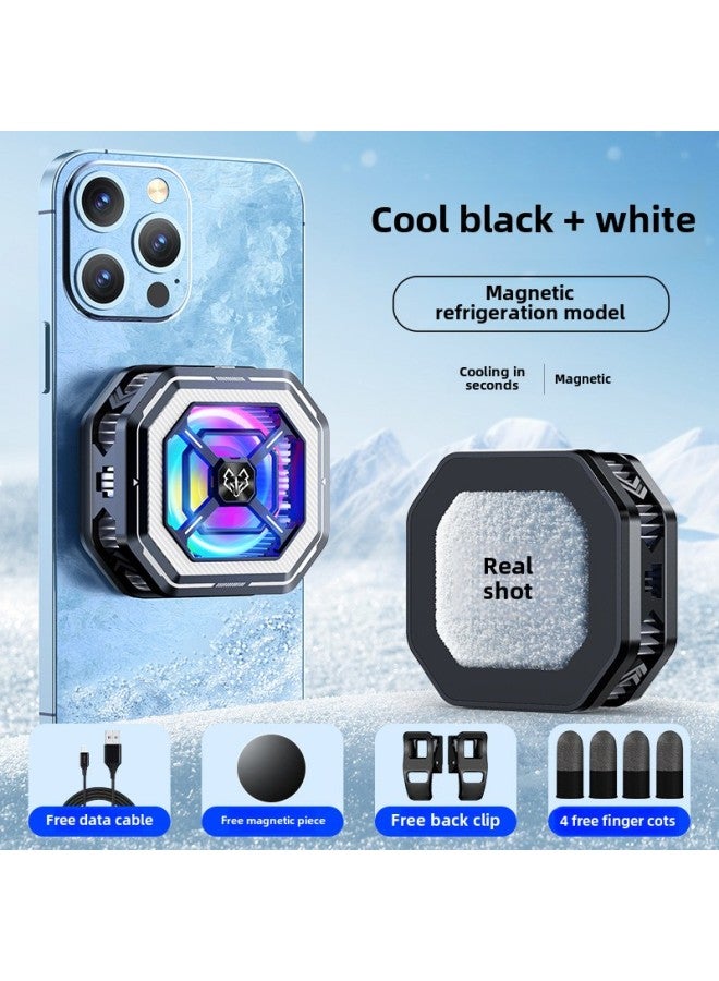 2024 Gray Wolf Mobile Phone Radiator HL01 Semiconductor Radiator 2 In 1 With Clip Icing Refrigeration-Color:[HL01 Icing] 4 Grey Wolf Finger Coat  - Image 1