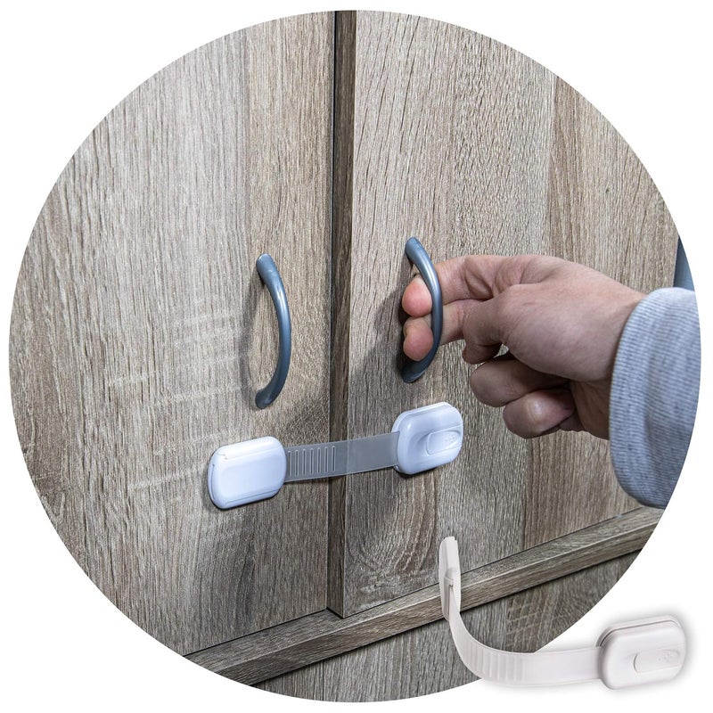 INAYA 6-Pack Child Proof Locks for Cabinet Doors, Drawers, Fridge, Toilet Seat, Dishwasher, Trash Can, Cupboard - 3M - No Drilling - Child Safety Locks for Cabinets and Drawers - Baby Proofing Cabinets Lock - Image 1