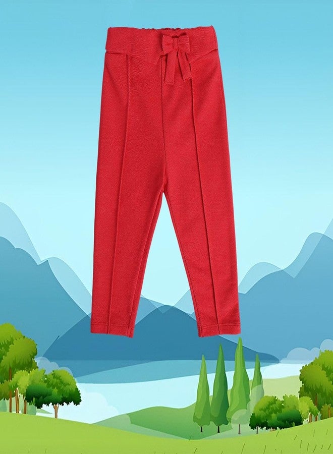 miniklub Baby Full Length Knitted Cotton Red Color Jegging (0-3M) - Image 2