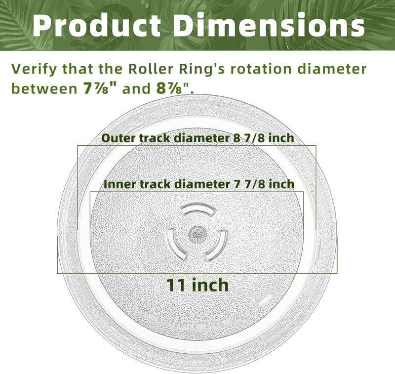 Gemroom 11 inch Whirlpool Microwave Glass Plate Turntable W11401795 W10398722 481246678407 481246678396 - Image 3