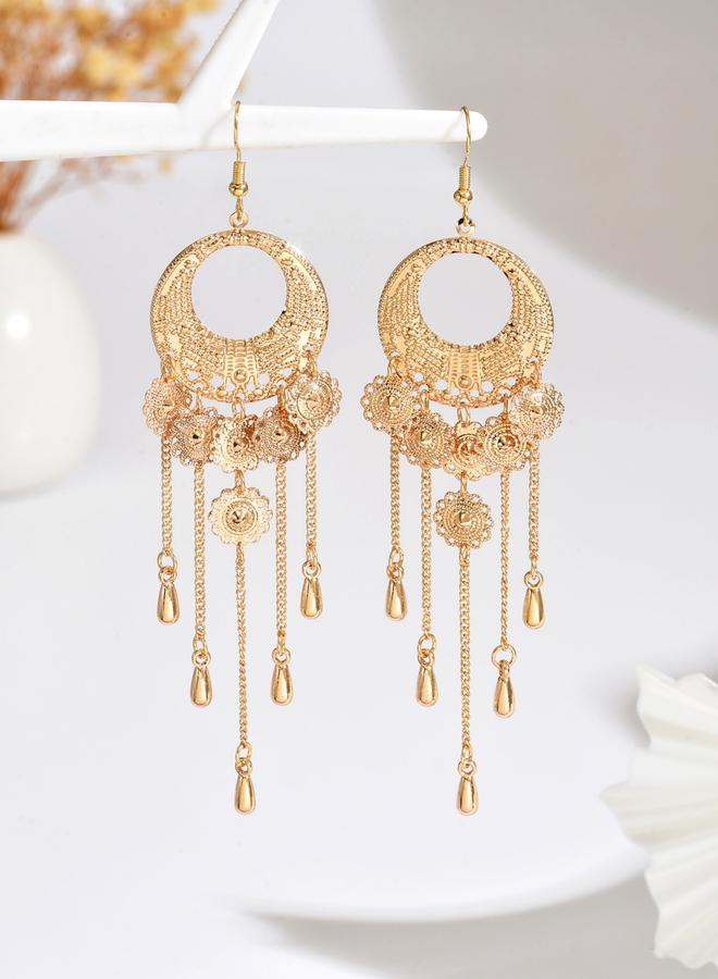 تايك تو أقراط سلسلة معدنية دائرية بشرّابات - Image 2